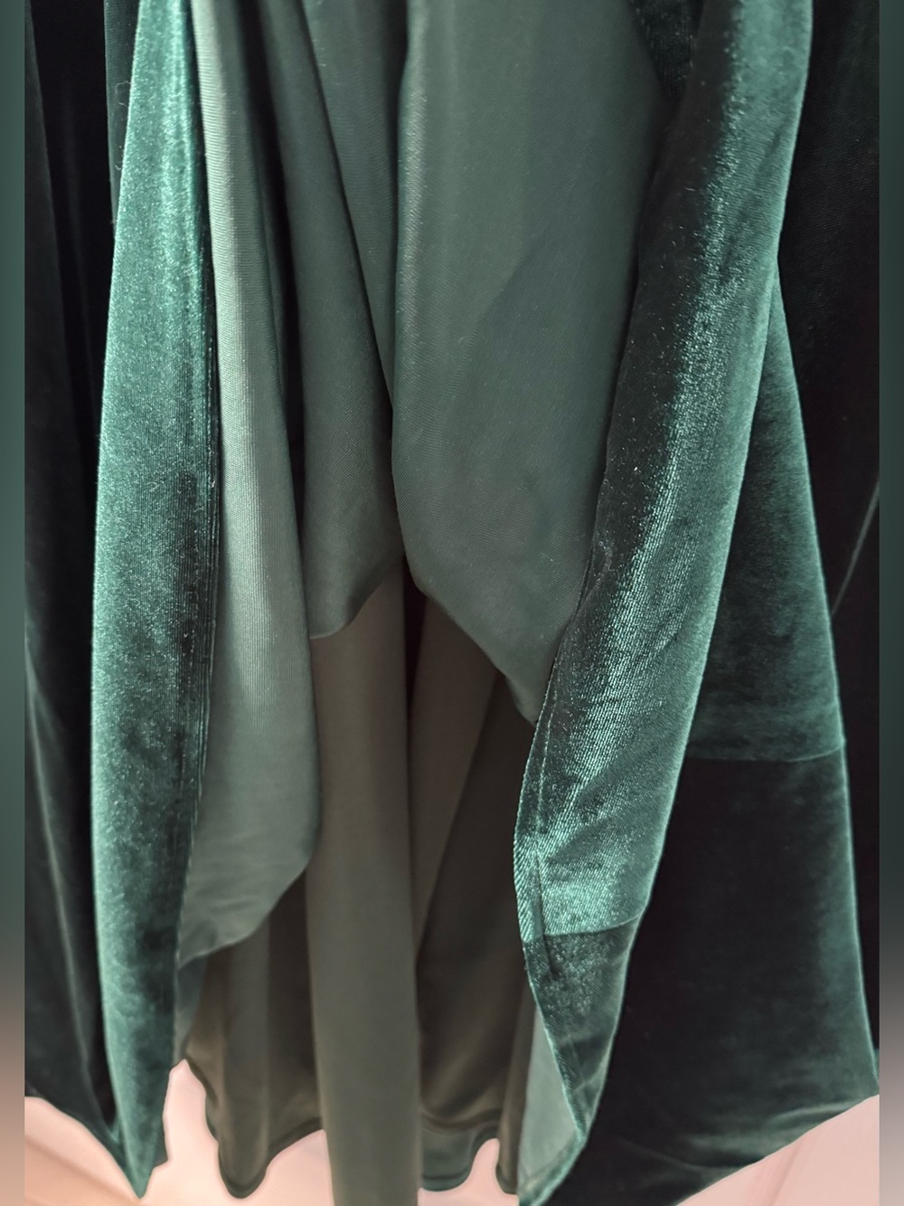 Shirees A-Line/Princess V-Neck Long Sleeve Velvet Floor-Length Evening Dress - Picture 7 of 11
